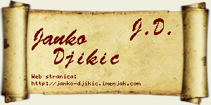 Janko Đikić vizit kartica